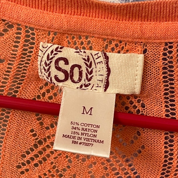 SO pink eyelet cardigan size medium - Picture 3 of 6